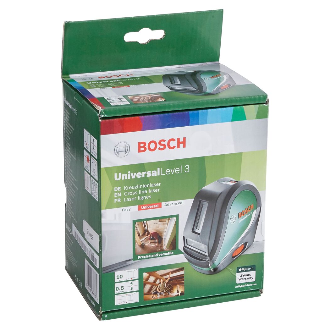 Bosch UniversalLevel 3 Kreuzlinienlaser in Verpackung