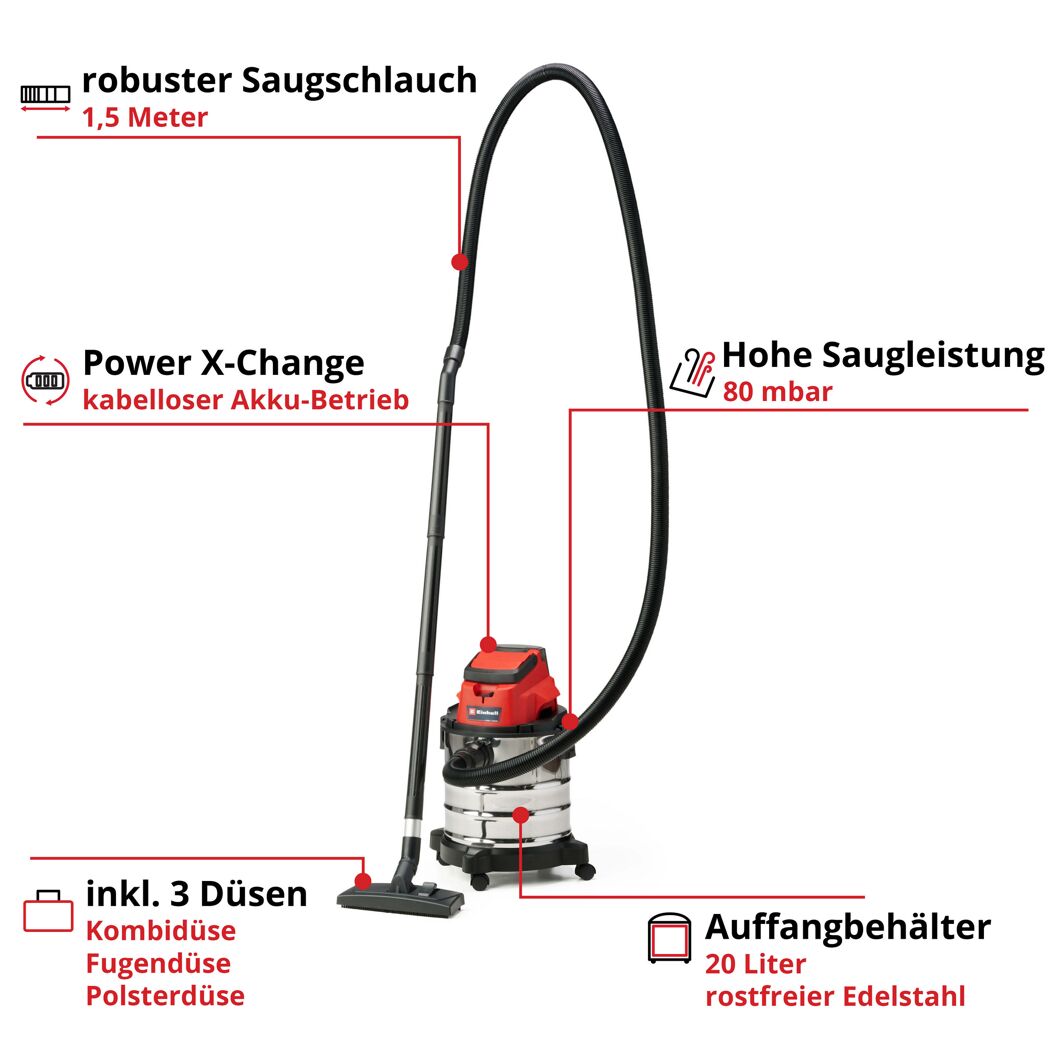 Akku Nass Trockensauger 'TC-VC 18/20 Li Solo Power X-Change'