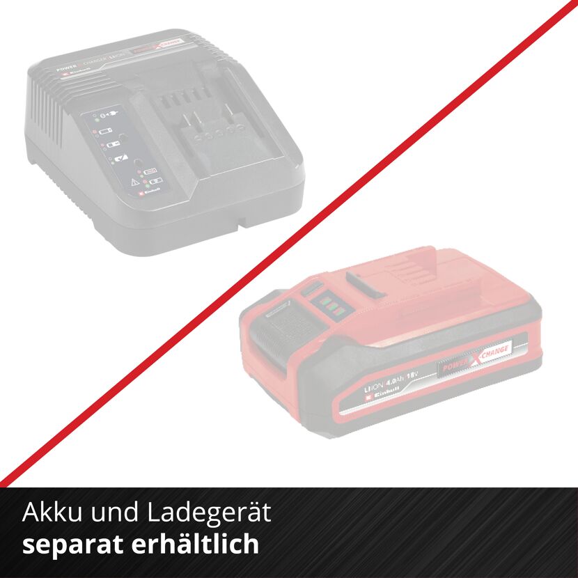 Akku und Ladegerät separat erhältlich