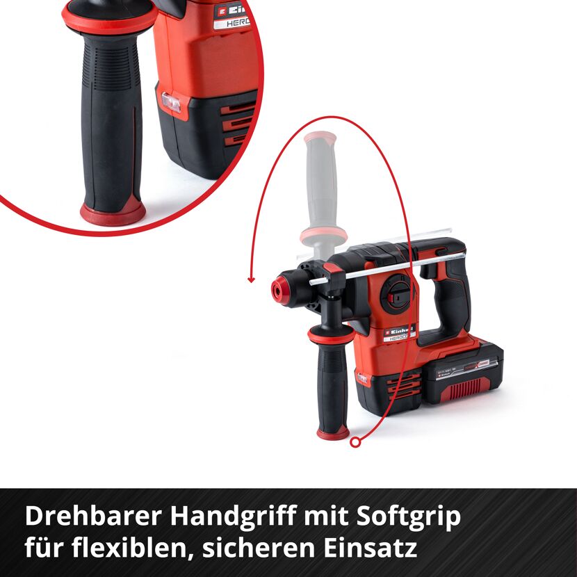 Akku-Bohrhammer mit drehbarem Handgriff