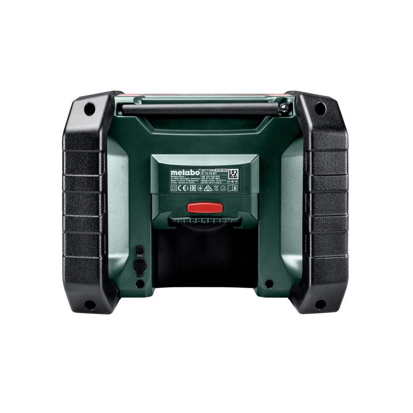 Rückseite des Metabo R 12-18 BT Baustellenradios