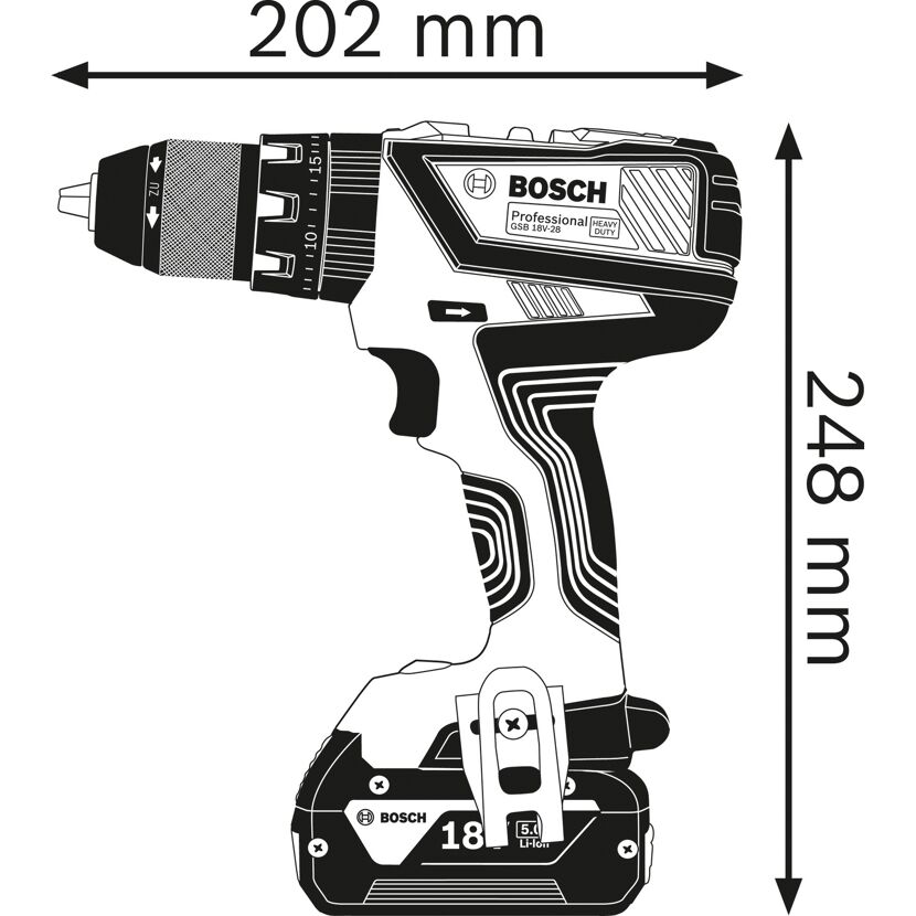 Akku-Schlagbohrmaschine 'GSB 18V-28 Professional' Solo in L-BOXX
