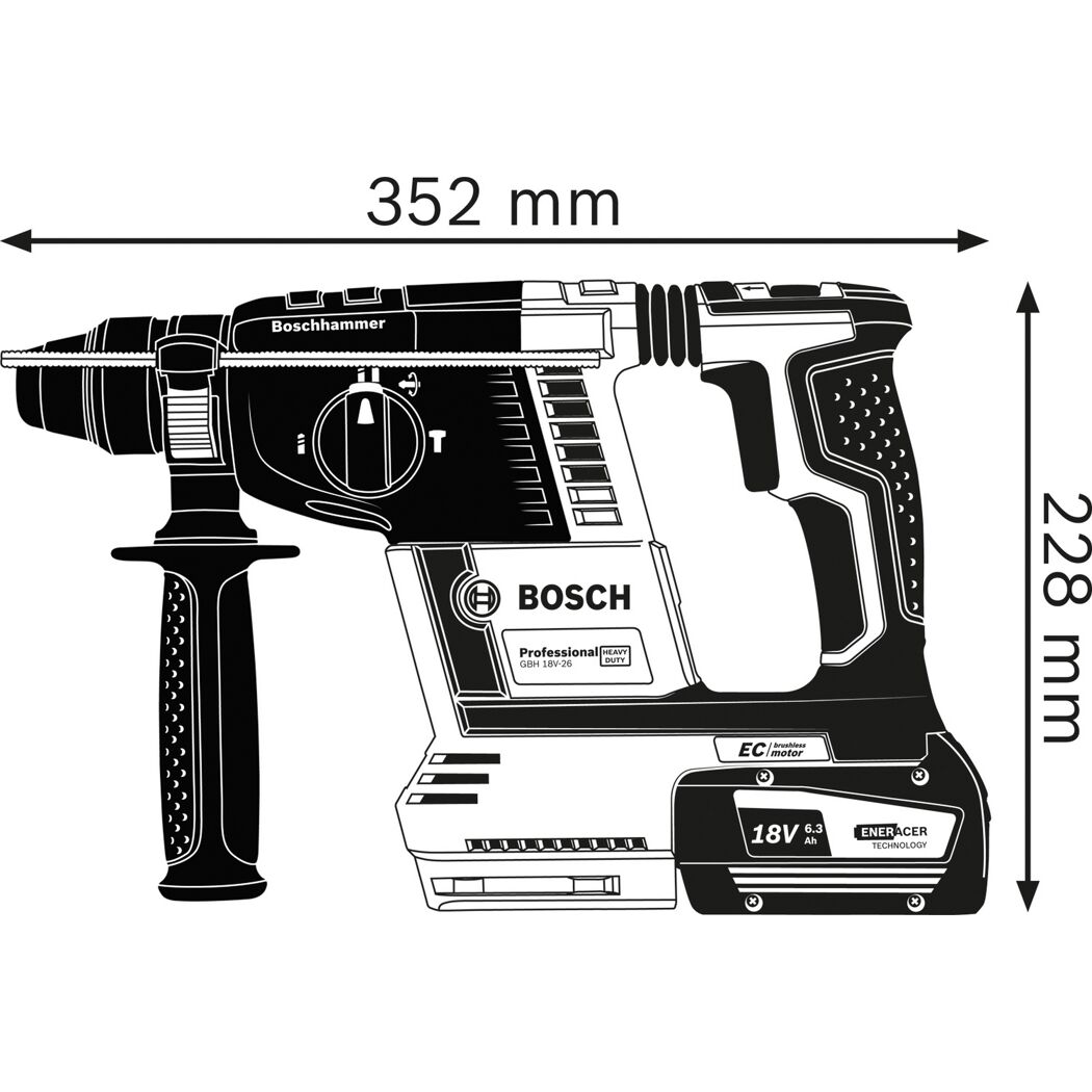Akku-Bohrhammer 'GBH 18V-26' Professional Solo Version mit Transportbox