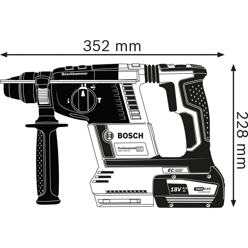 Akku-Bohrhammer 'GBH 18V-26' Professional Solo Version mit Transportbox