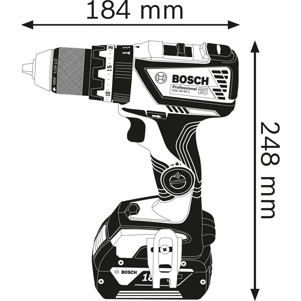 Akku-Schlagbohrmaschine 'GSB 18V-60 C Professional' Solo in L-BOXX