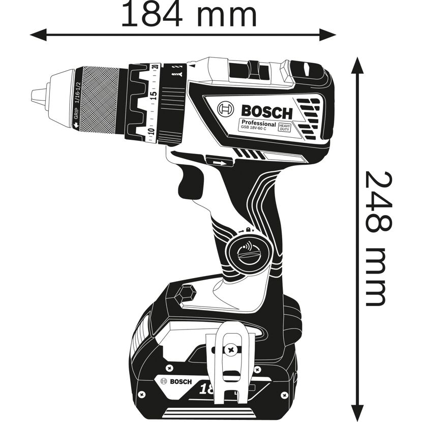 Akku-Schlagbohrmaschine 'GSB 18V-60 C Professional' Solo in L-BOXX