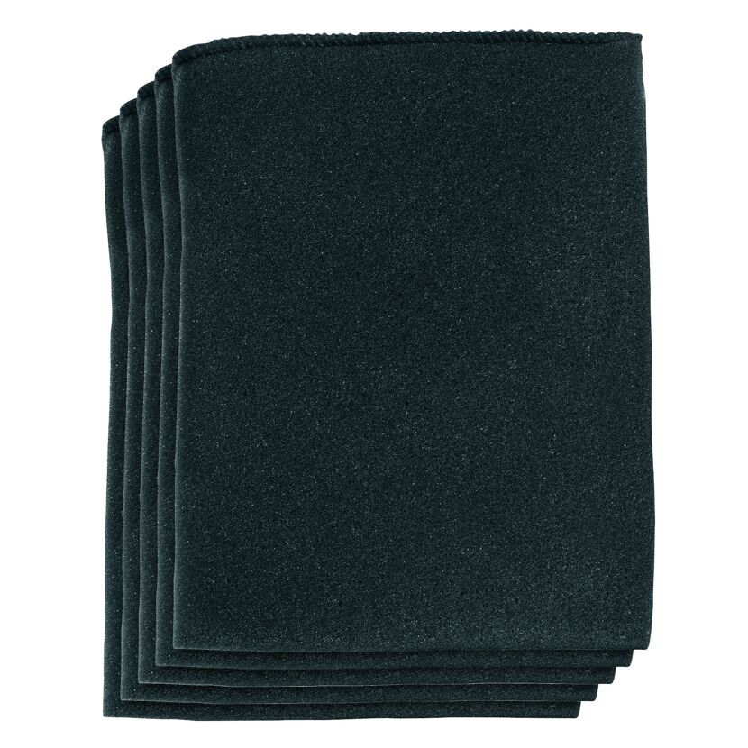 Fünf dunkelgraue Schaumstofffilter