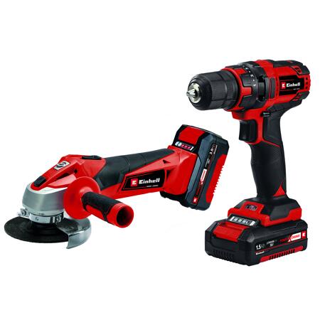 3. Bild von Combo Kit 'TC-TK 18 Li Kit' Akku-Bohrschrauber & Winkelschleifer, 18 V schwarz/rot