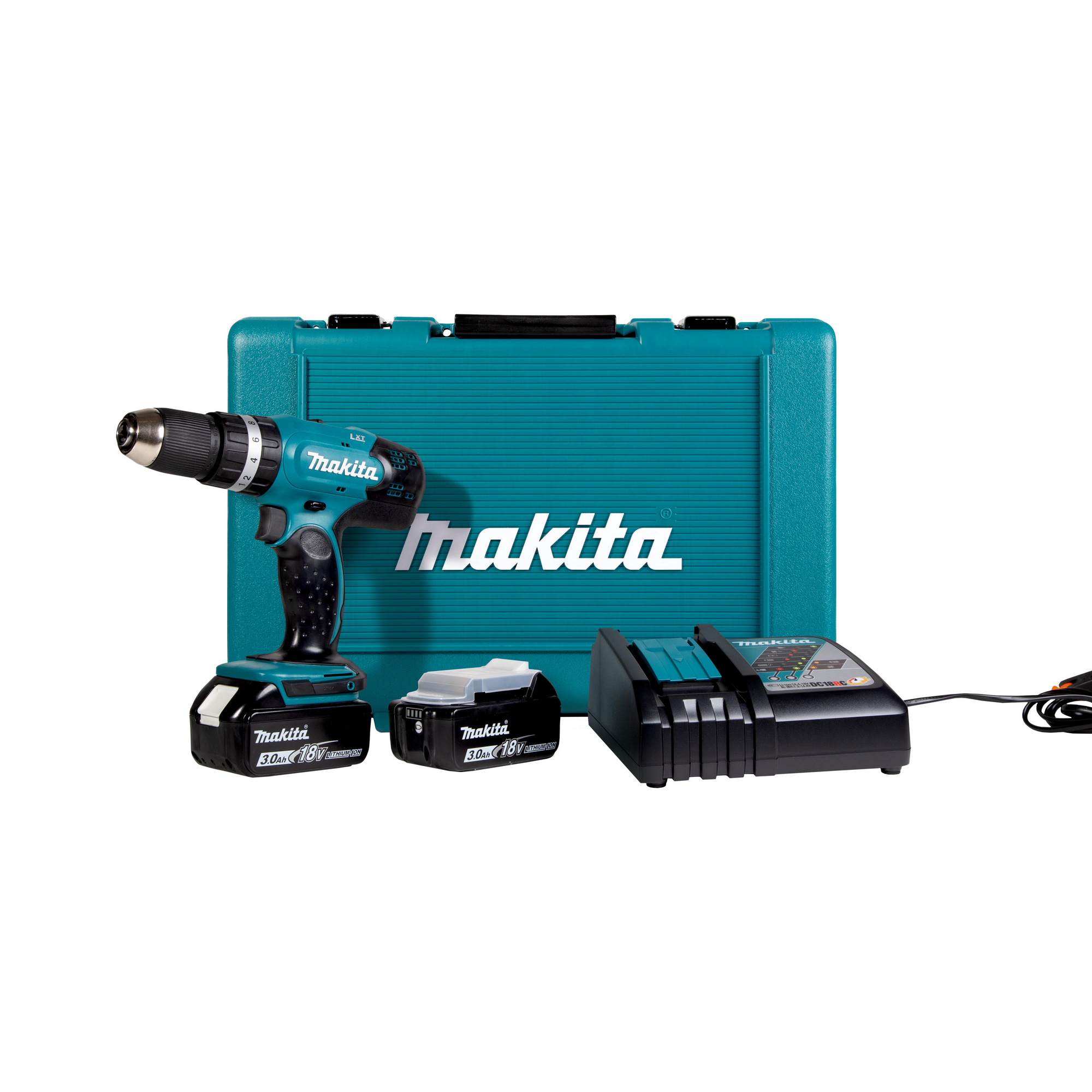 Makita Akku-Schlagbohrschrauber Set ’18V/3,0 AH-DHP453RFE‘ blau-schwarz