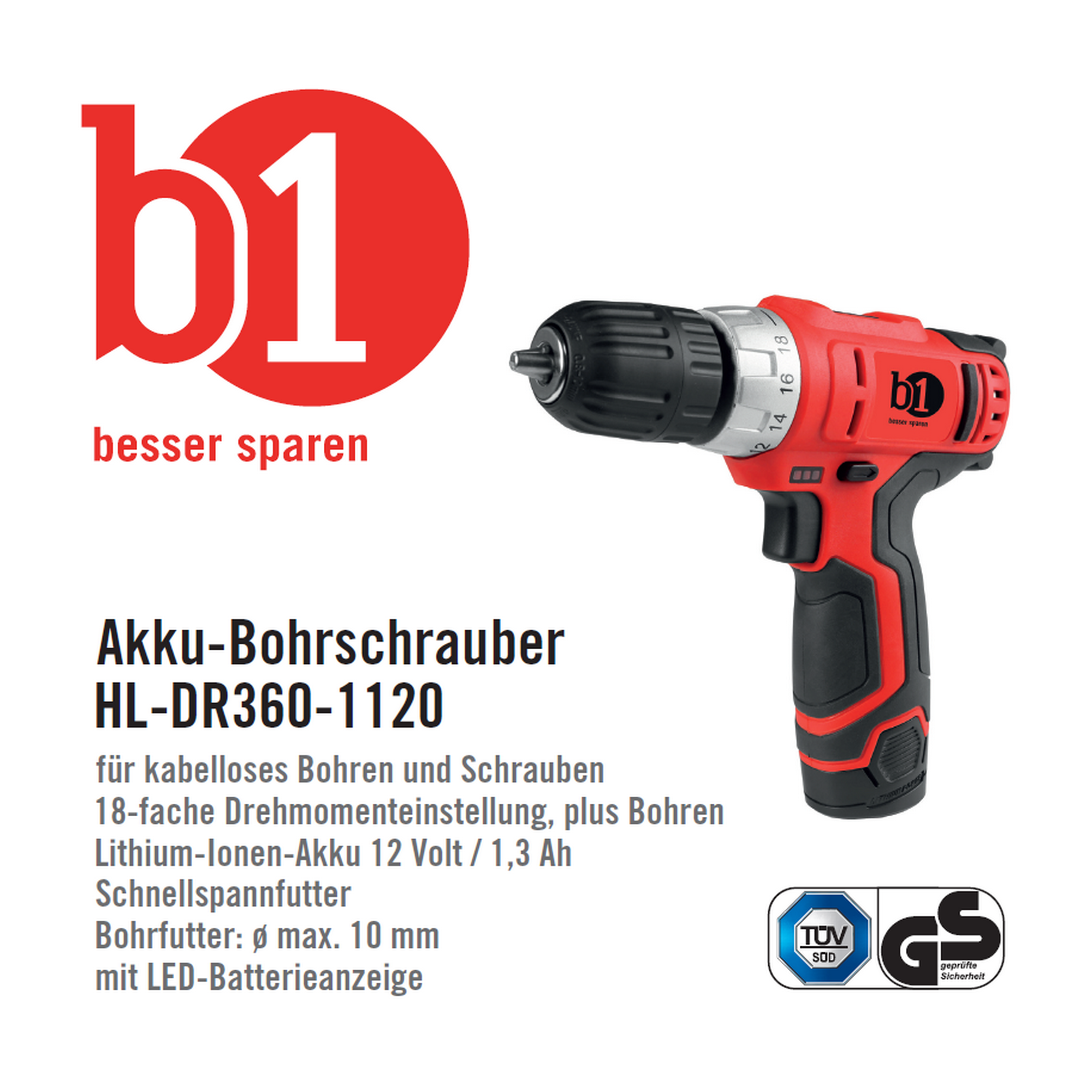 Akku-Bohrschrauber 'HL-DR360-1120' 12 V + product picture