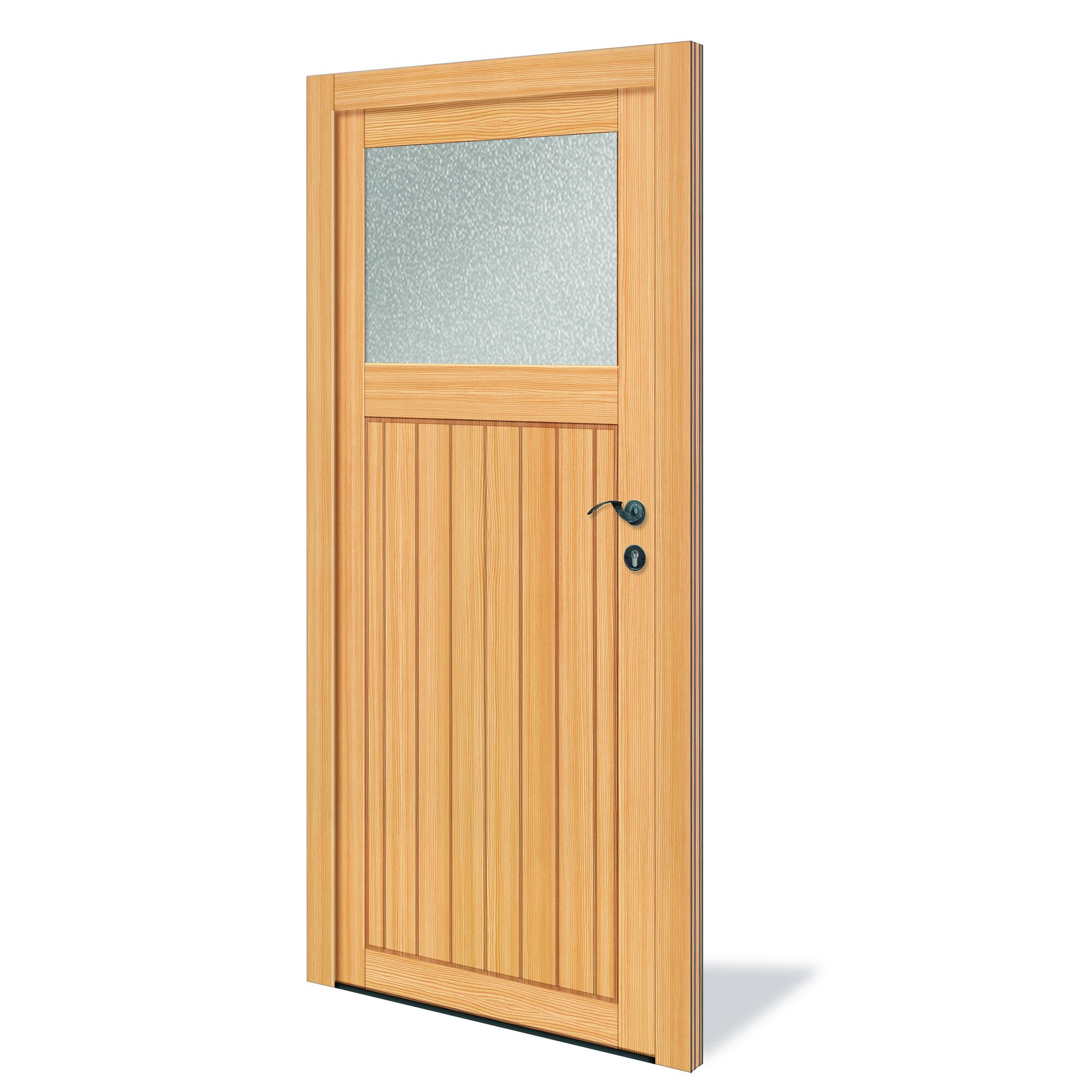 Holztür mit Glaseinsatz