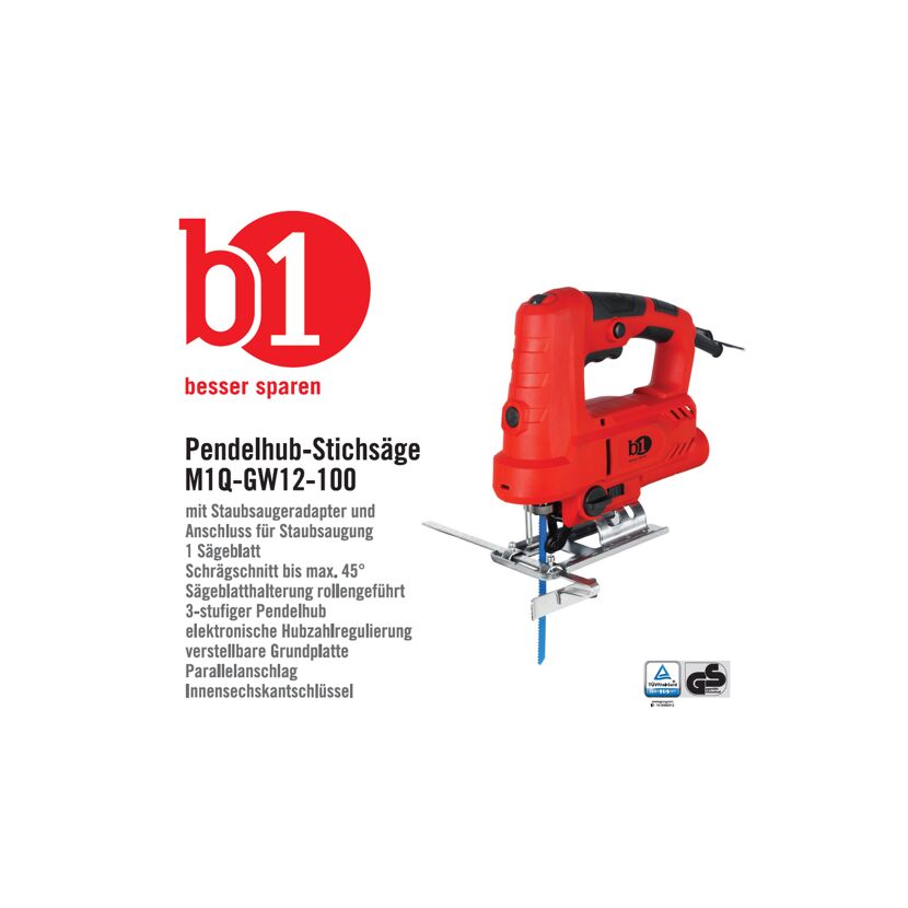 Rote Pendelhub-Stichsäge von b1