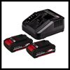 Einhell Power X-Change Ladegerät und zwei Akkus