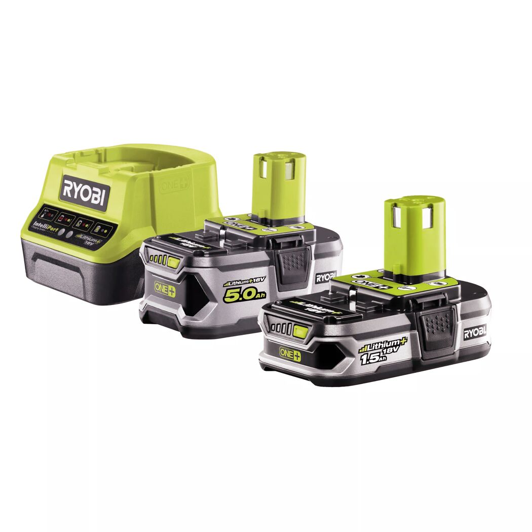 RYOBI ONE+ Ladegerät mit zwei Akkus