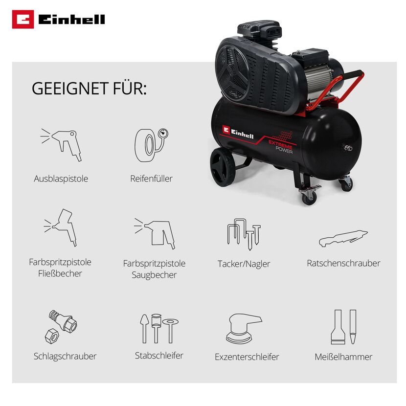 Kompressor 'TE-AC 430/90/10' rot/schwarz 10 bar, 430 l/min