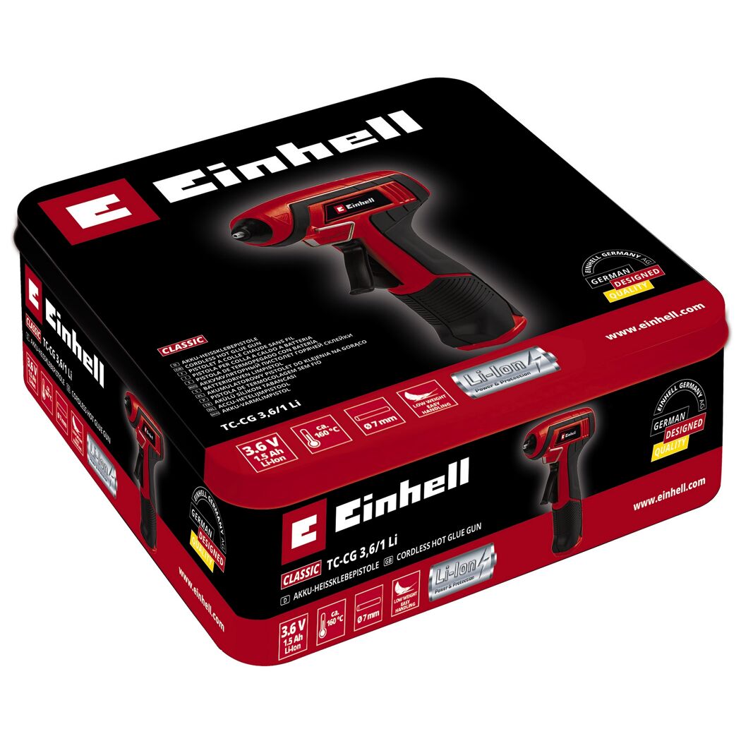 Einhell Akku-Heißklebepistole TC-CG 3,6/1 Li in Verpackung