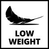 Feder und der Schriftzug Low Weight
