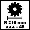 Sägeblatt mit einem Durchmesser von 216 mm und 48 Zähnen