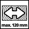 Maximale Schnitttiefe von 120 mm