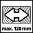 Maximale Schnitttiefe von 120 mm