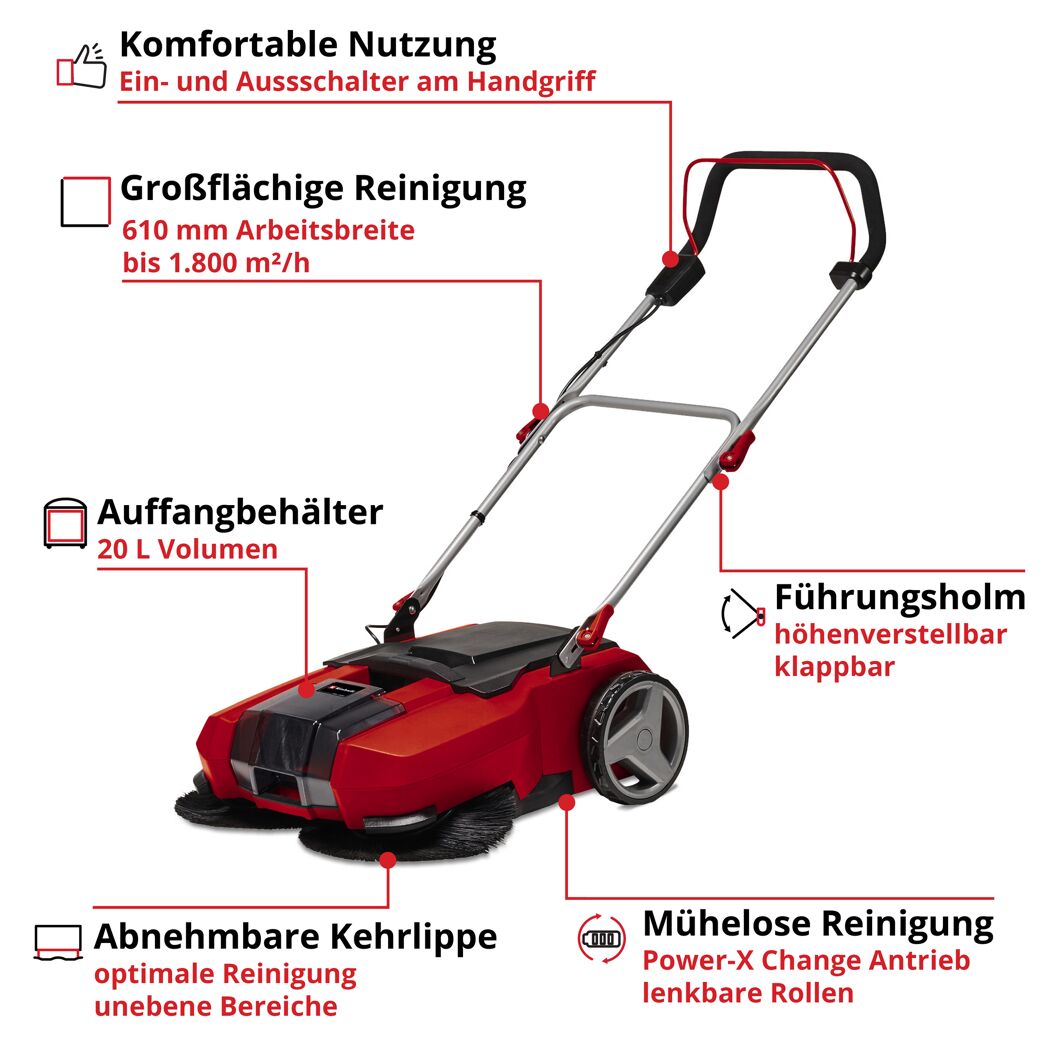 Akku-Kehrmaschine 'TE-SW 18/610 Li-Solo' Power X-Change