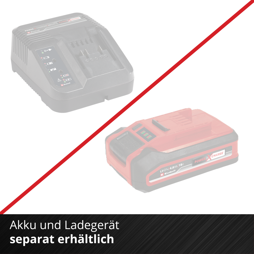 Einhell Akku und Ladegerät separat erhältlich