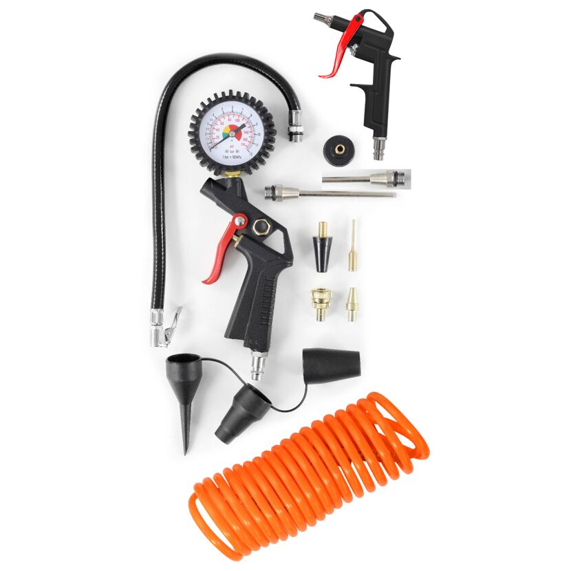 Druckluft Kompressor Zubehör Set mit Manometer