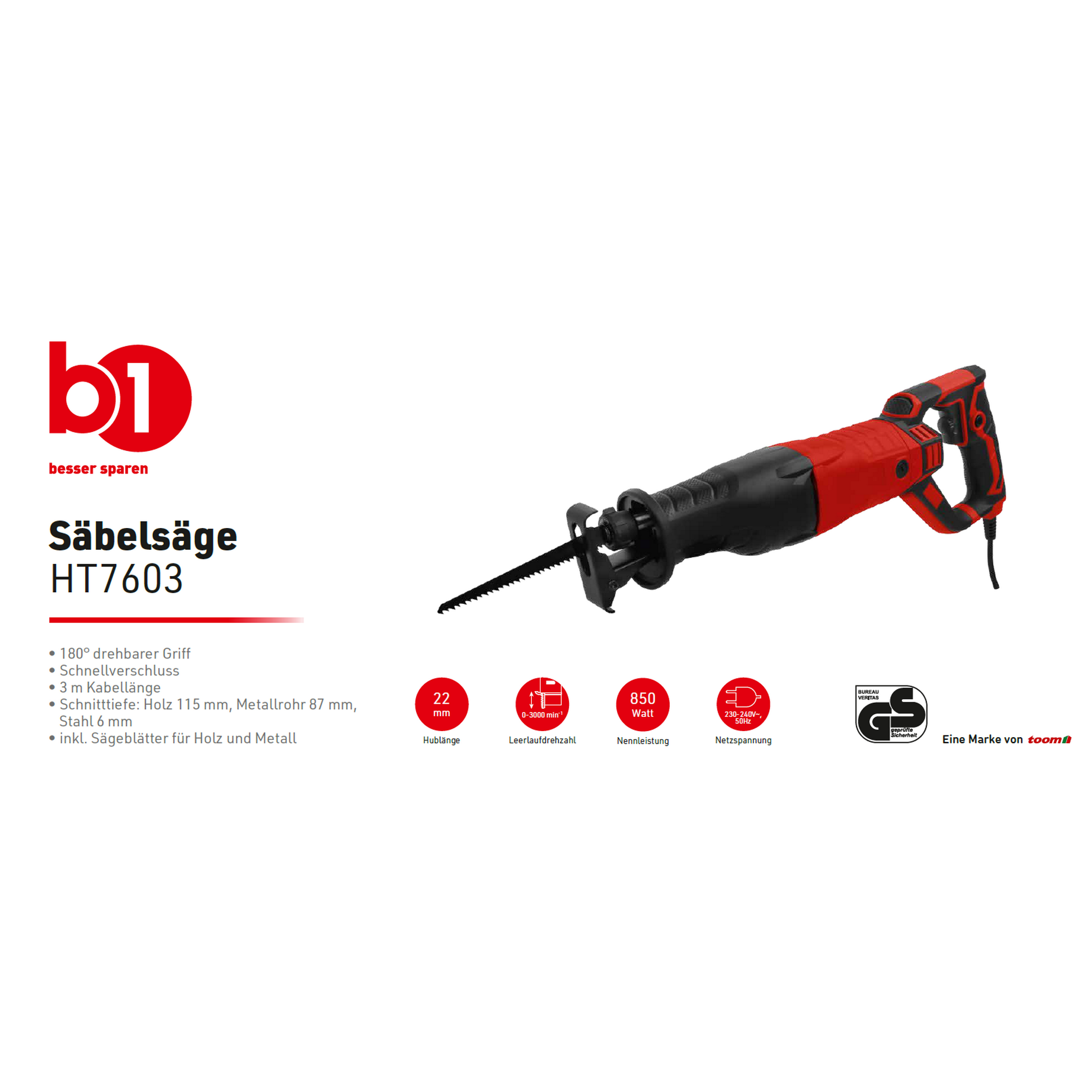 Säbelsäge 'HT7603' 850 W + product picture