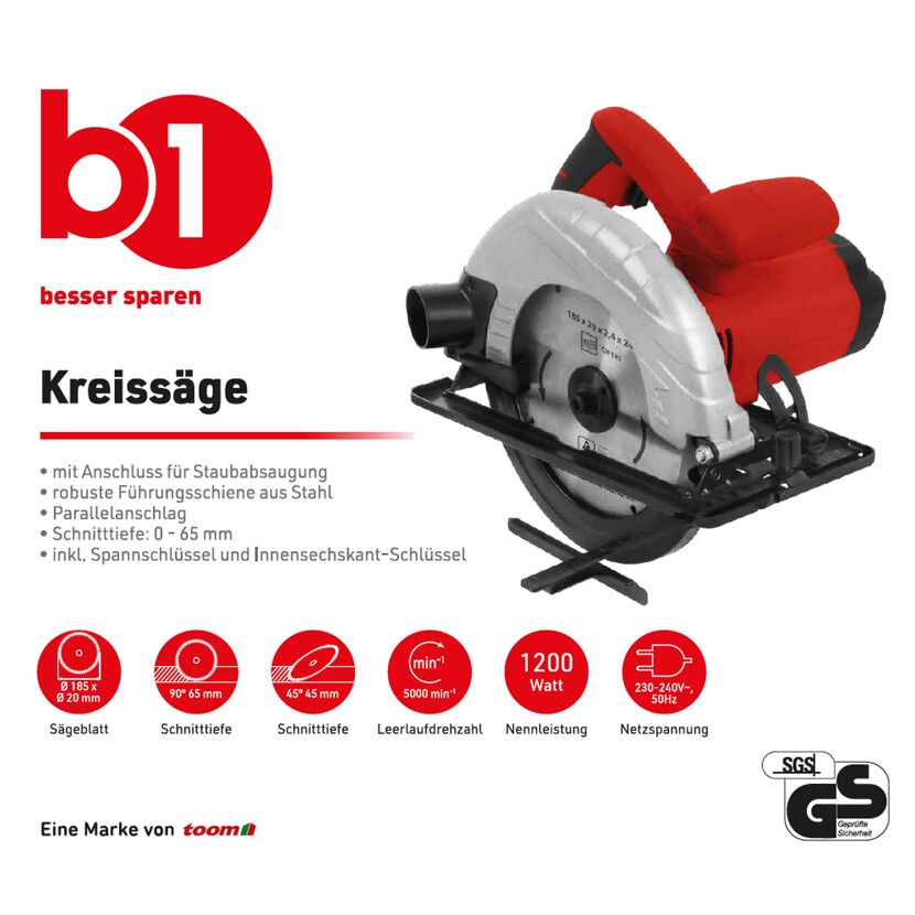 Kreissäge mit Anschluss für Staubabsaugung
