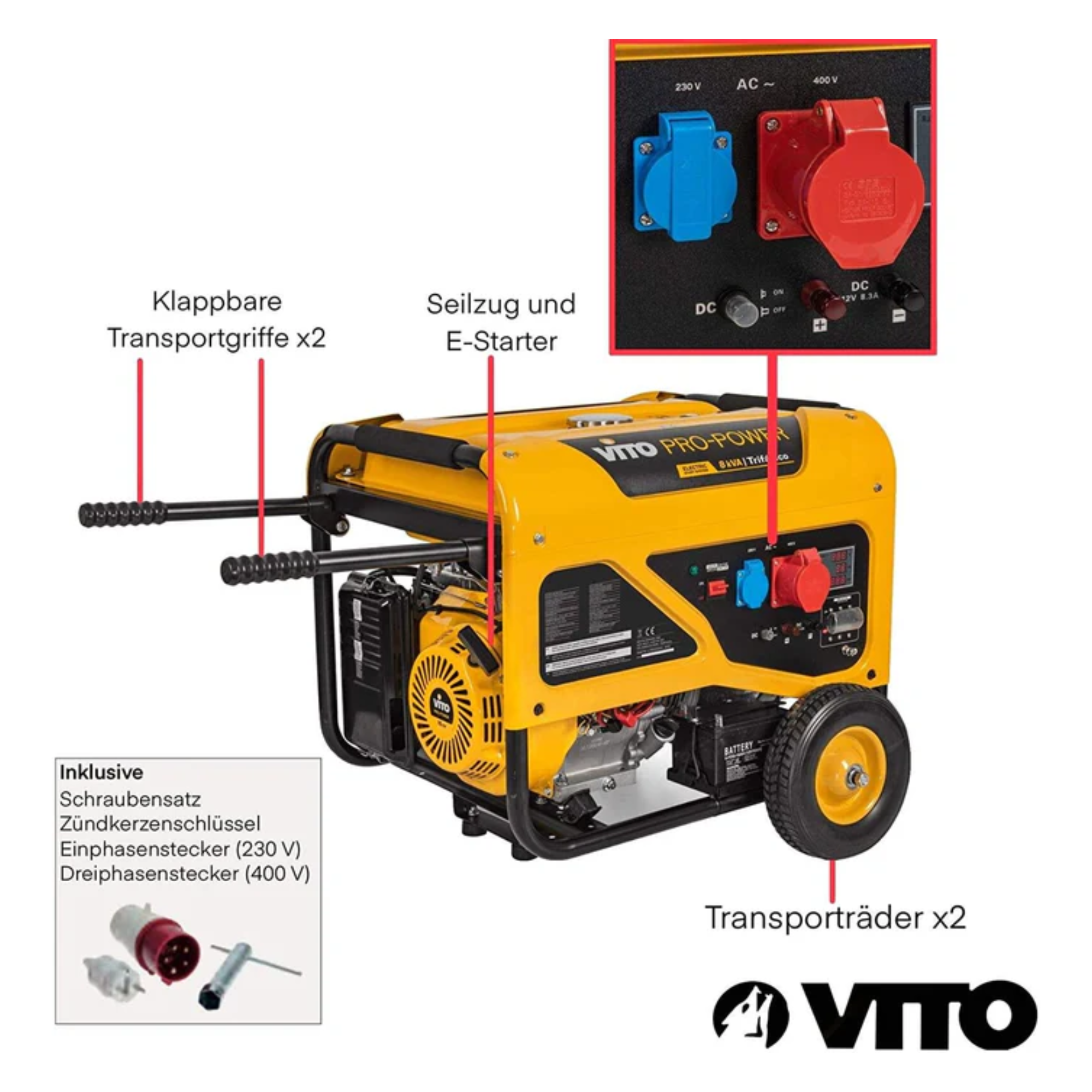 Benzin-Stromerzeuger 'Pro Power VIG8TRL' 6 kW 4-Takt-Motor 8 kVA + product picture