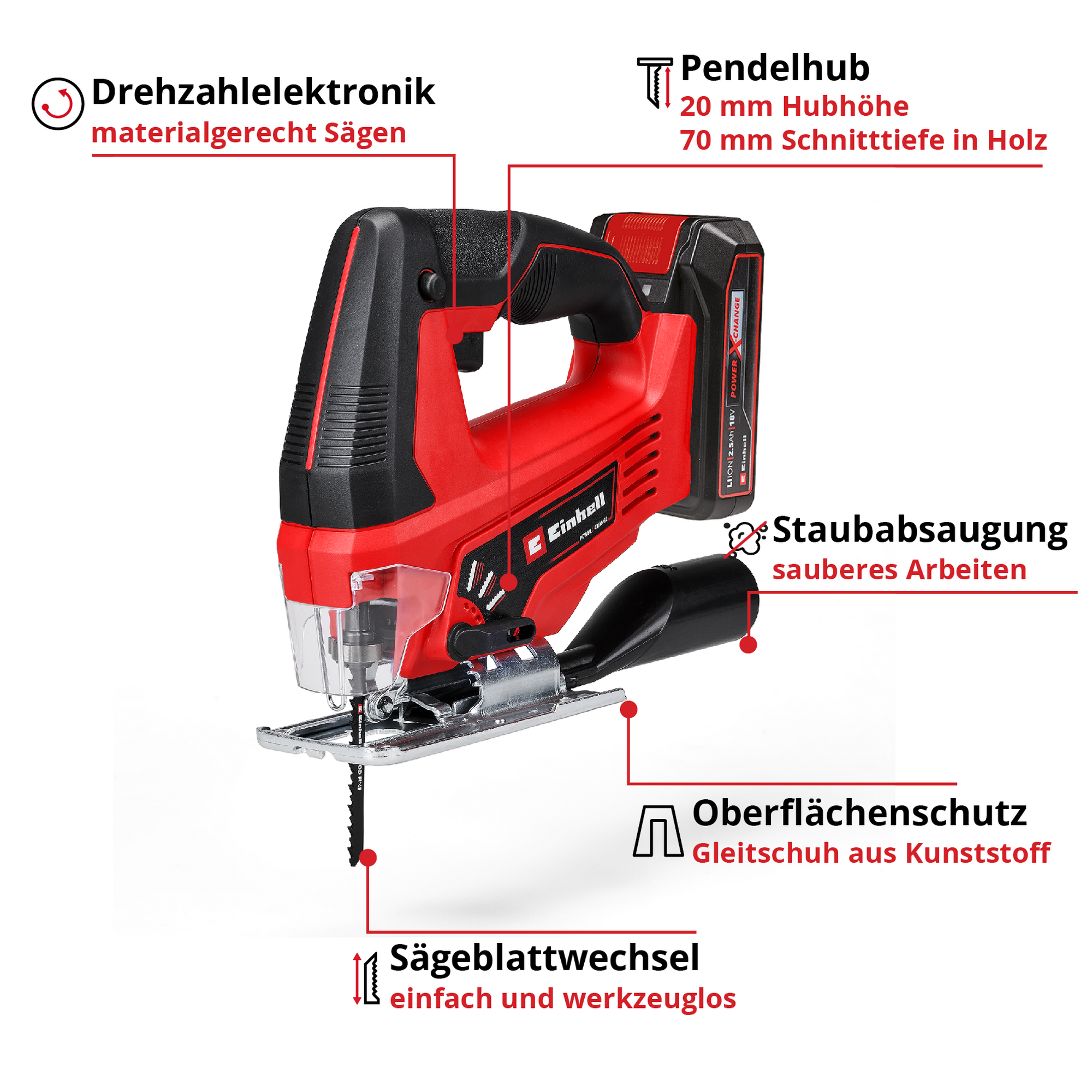 Akku-Stichsäge 'TC-JS 18/70 Li' mit Akku und Ladegerät + product picture