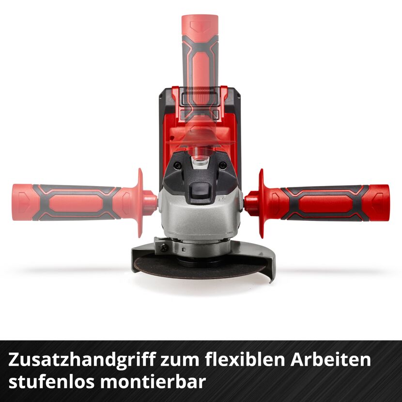Akku Winkelschleifer mit Zusatzhandgriff