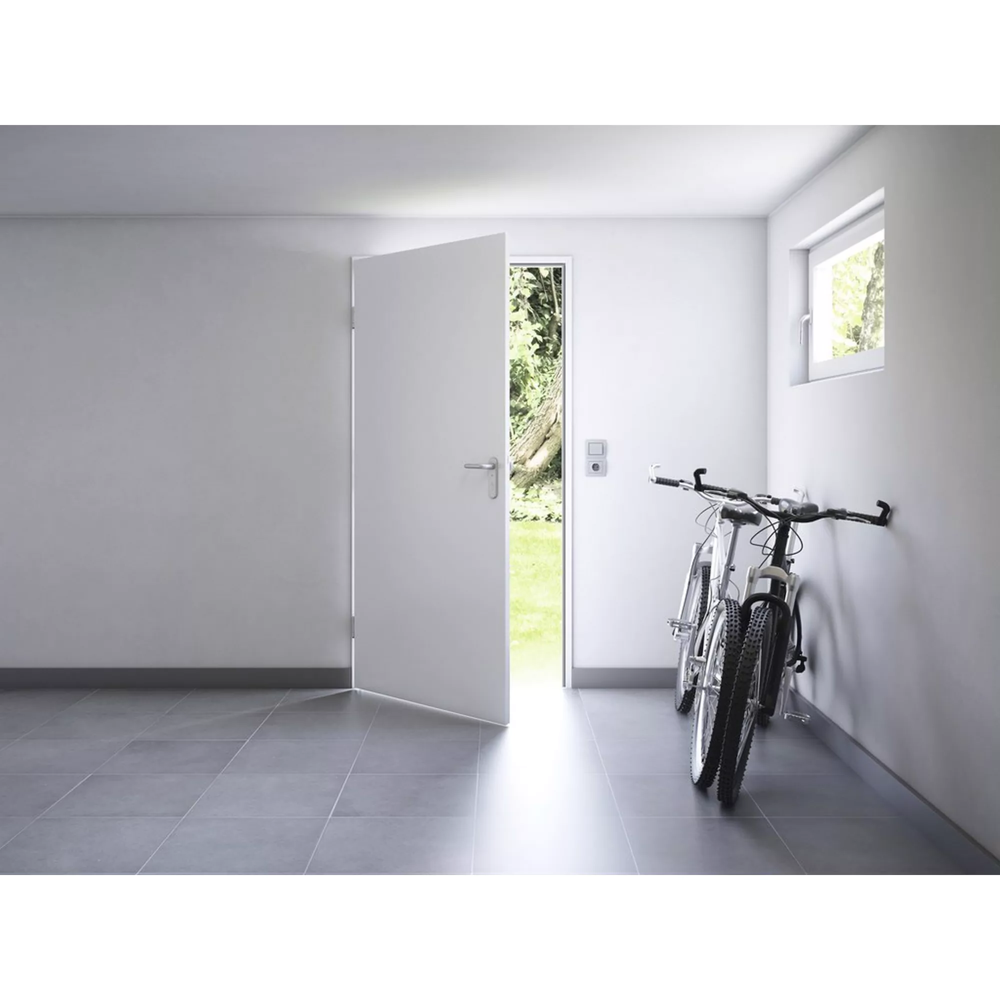 Sicherheits-Nebeneingangstür 'KSI 40' weiß 87,5 x 200 cm, links
