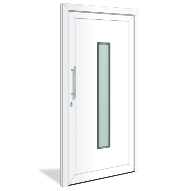 Bild von Haustür 'Bocholt' weiß 1100 x 2100 mm DIN L