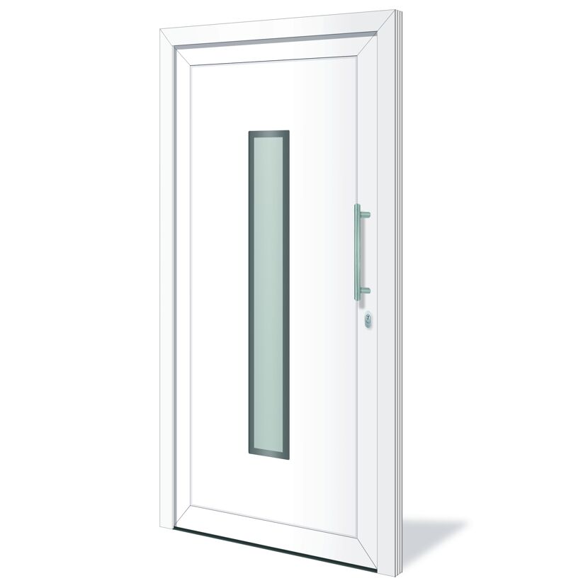 Haustür 'Bocholt' weiß 1100 x 2100 mm DIN R