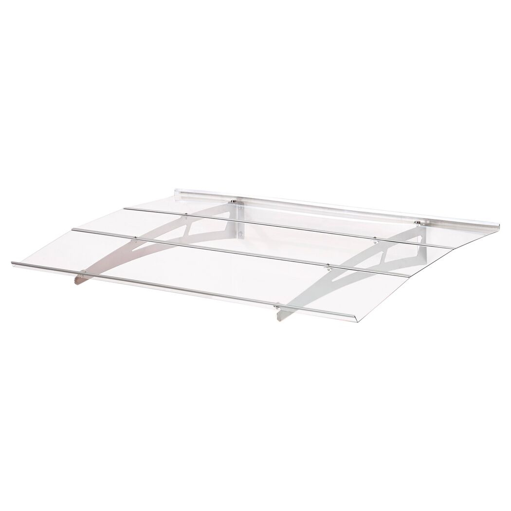 Vordach Madrid 1400 pulverbeschichtet silbergrau 140 x 90 cm