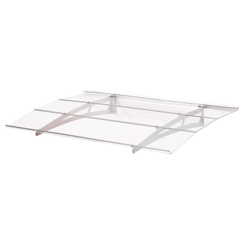 Vordach Madrid 1400 pulverbeschichtet silbergrau 140 x 90 cm