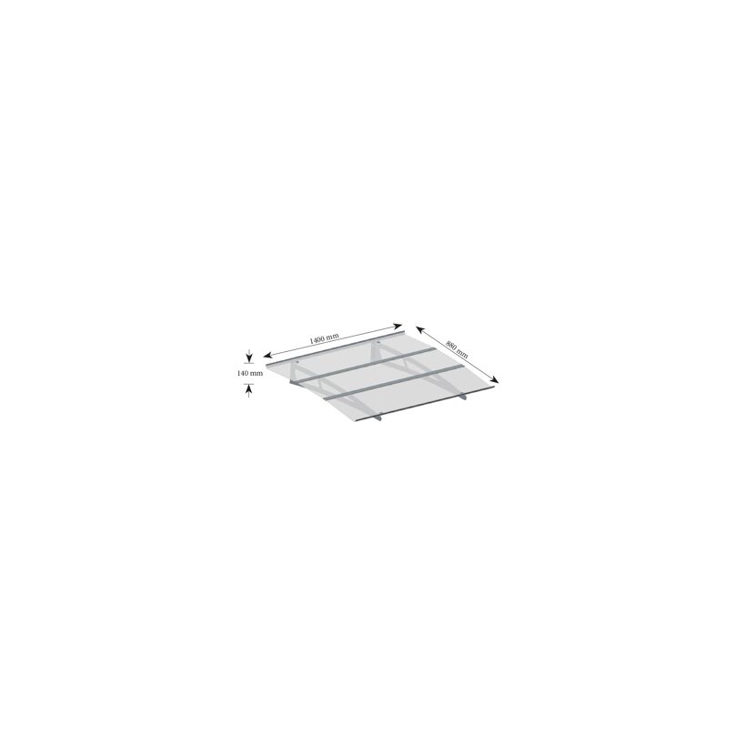 Vordach Madrid 1400 Stahl 140 x 88 cm