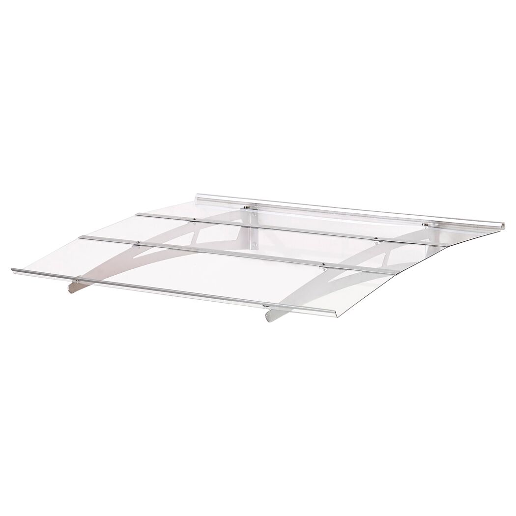 Vordach Madrid 1200 pulverbeschichtet silbergrau 120 x 90 cm