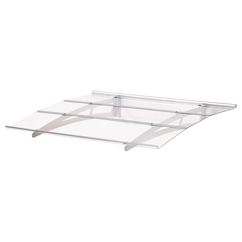Vordach Madrid 1200 pulverbeschichtet silbergrau 120 x 90 cm