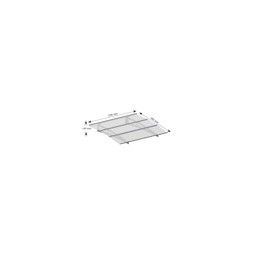 Vordach Madrid 1200 pulverbeschichtet silbergrau 120 x 90 cm