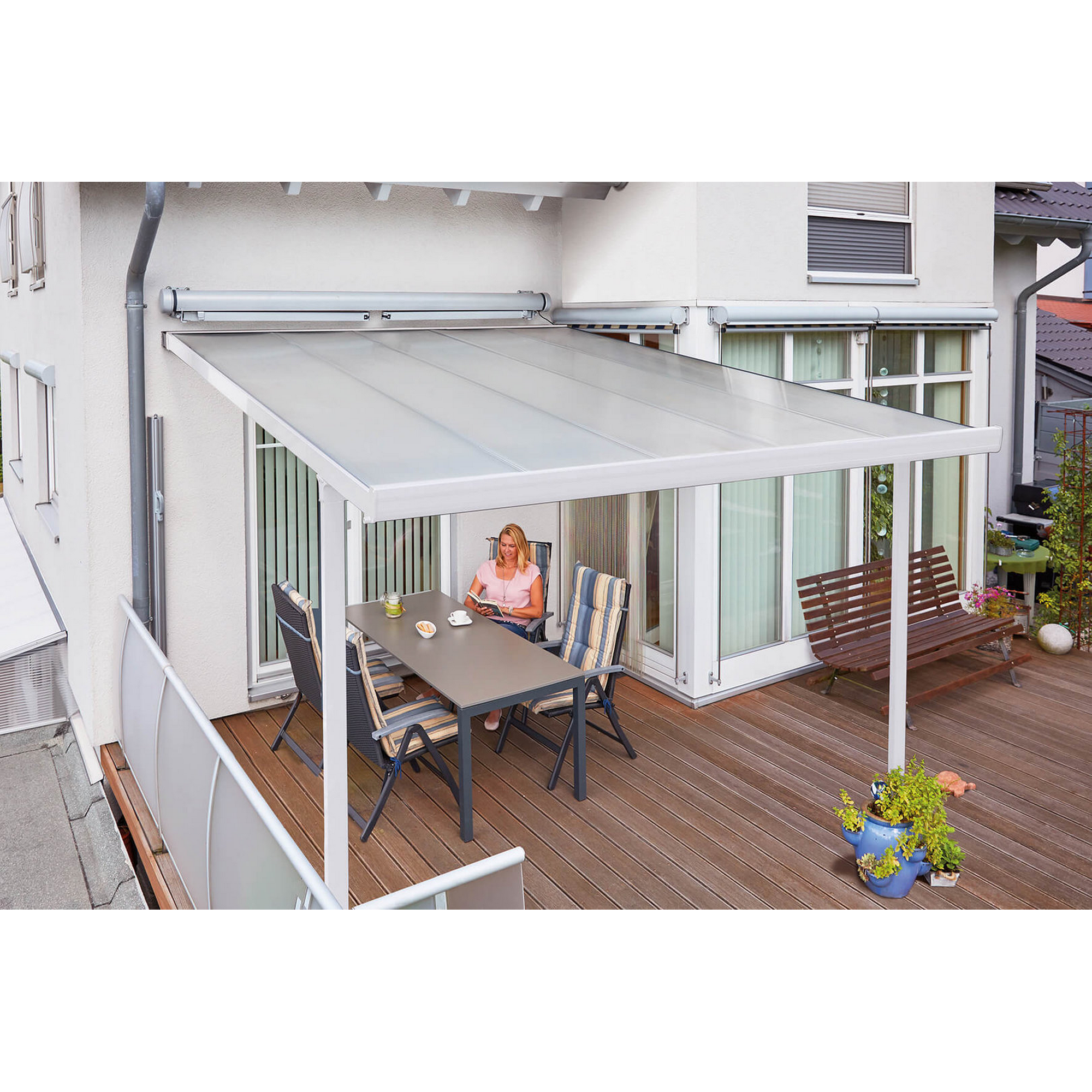 Terrassenüberdachung 'Typ D' 306 x 406 cm weiß + product picture