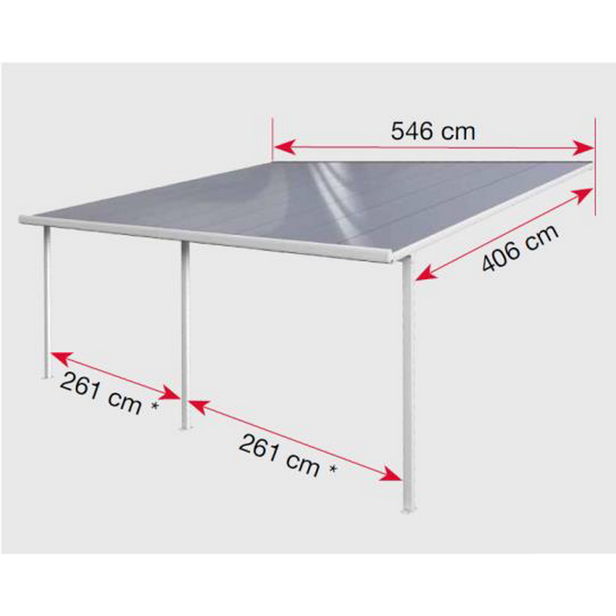 Terrassenüberdachung 'Typ F' 546 x 406 cm weiß + product picture