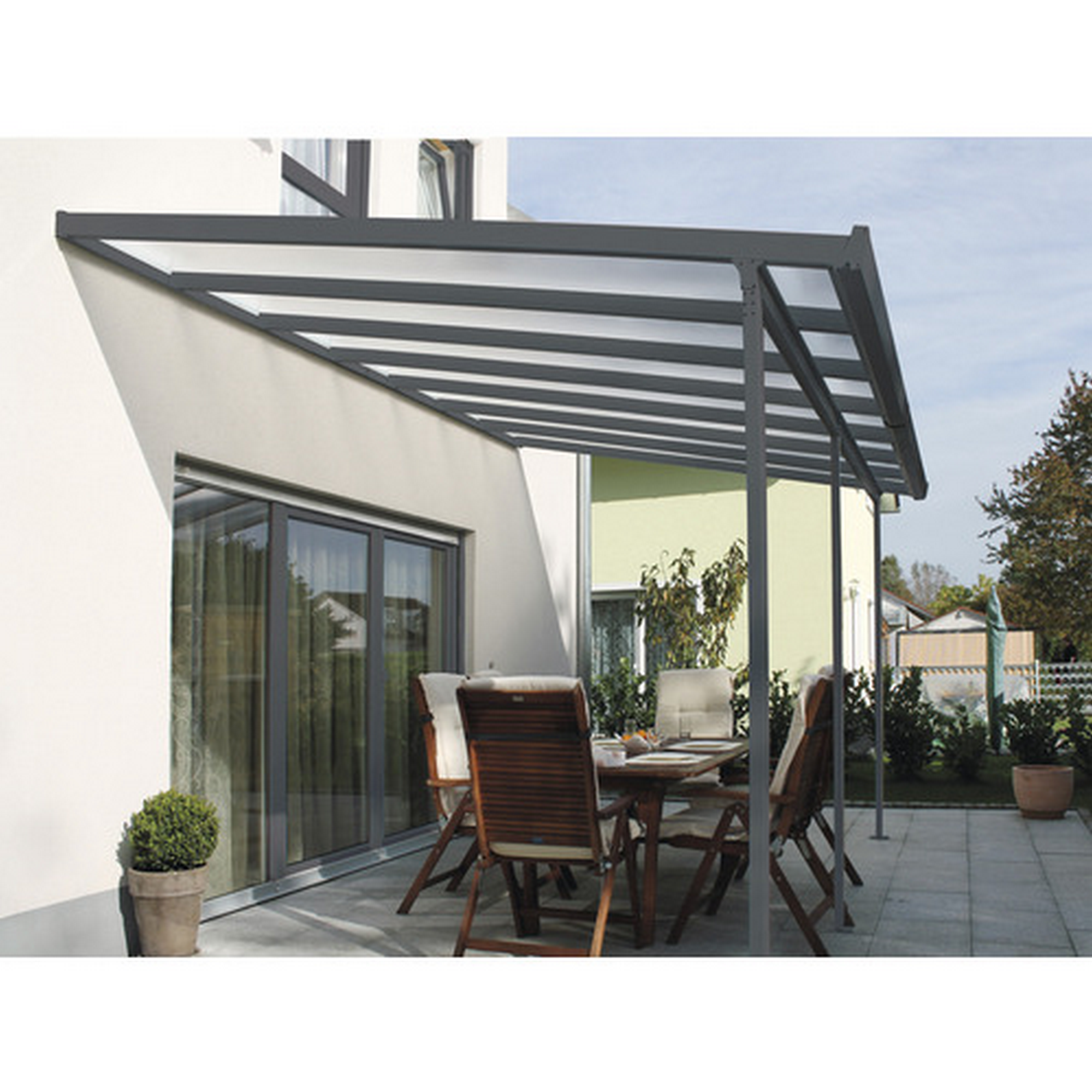 Terrassenüberdachung/Carport 'Typ E' 426 x 406 cm anthrazit + product picture