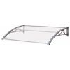 Vordach 'Emma 1400 & LED 500' Kunststoff grau 140 x 74 cm