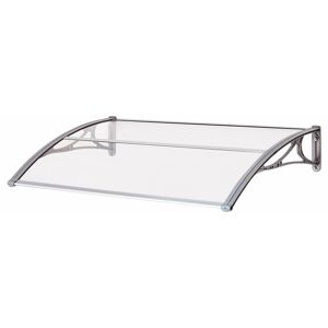 Vordach 'Emma 1400 & LED 500' Kunststoff grau 140 x 74 cm