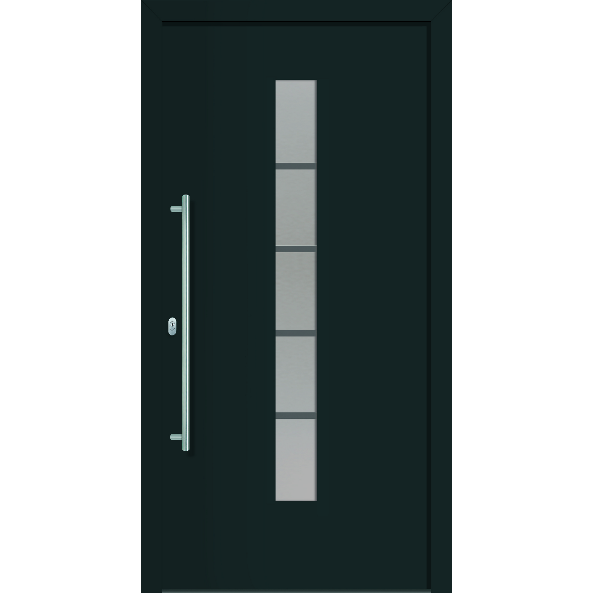 Alu-Kunststoffhaustür "Montreal"  anthrazit DIN L 100x200cm