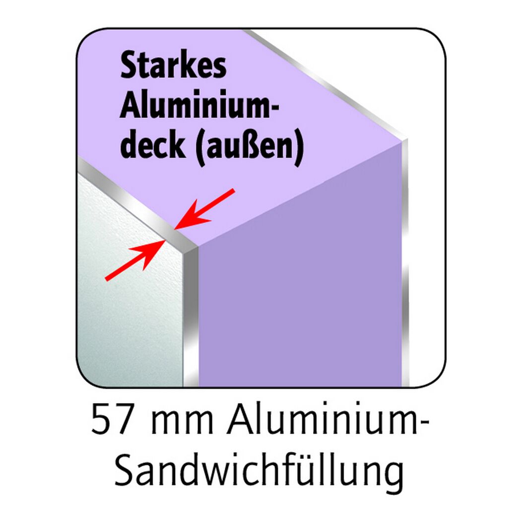 Sicherheitshaustür 'A801S4' Aluminium links weiß, Sondermaß