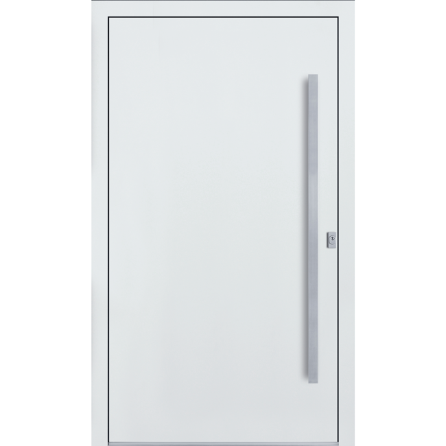 Bild von Sicherheitshaustür 'A801S4' Aluminium rechts weiß, Sondermaß