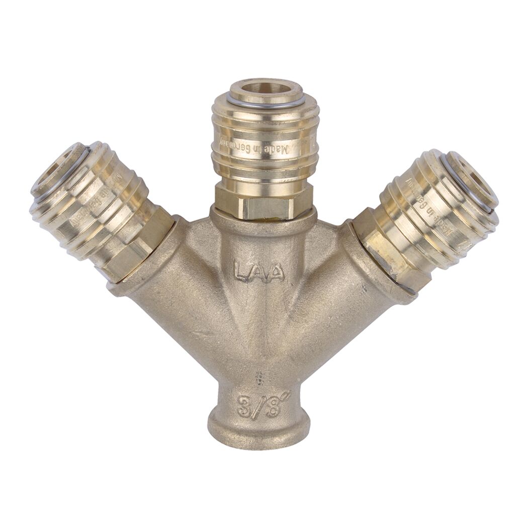 Druckluft-Verteiler 3-fach, 3/8" IG